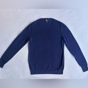 Lord & Taylor Blue 100% Merino Wool Crewneck Sweater Men’s XL Luxury Workwear